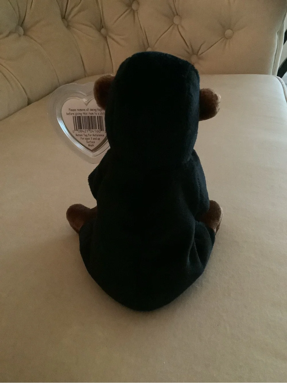 TY Beanie Baby Plush Monkey - Black and Brown - Congo